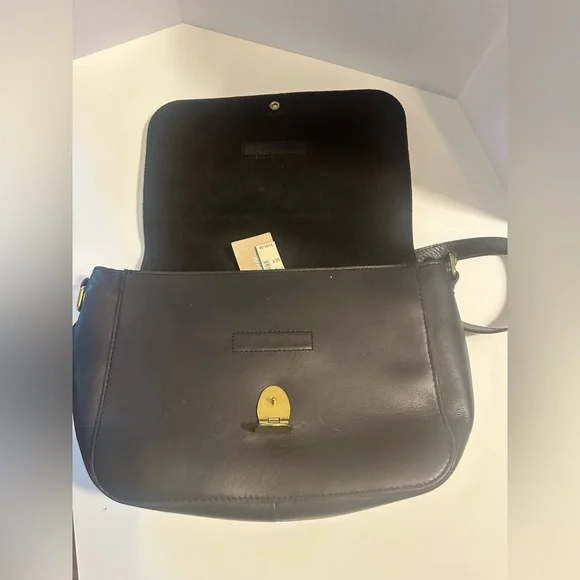 New Madewell The Abroad Leather Shoulder Bag Crossbody purse Black Spring Purse - Picture 5 of 7